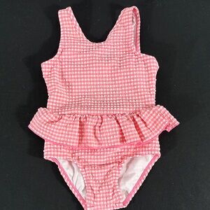 Cat & Jack Pink Ruffled One-Piece Swimsuit